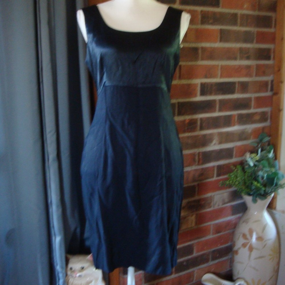 John Roberts Navy Blue Satin Top Dress 6